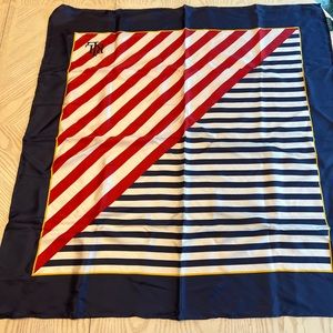 Ralph Lauren, red, white and blue, 100% silk scarf